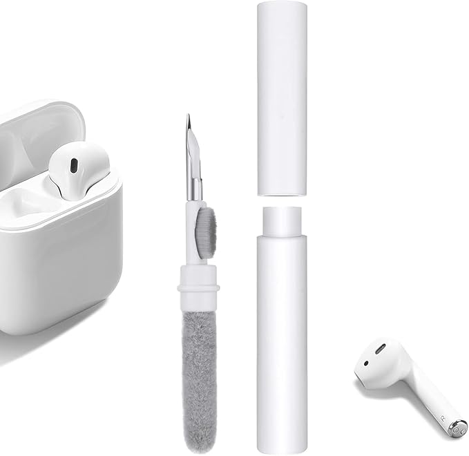 Cerlink 3-in-1 Earbud & AirPods Cleaning Kit – Cleaning Pen with Soft Brush, Metal Tip & Flocking Sponge for AirPods, iPhone Charging Port, Earbud Case & Electronics